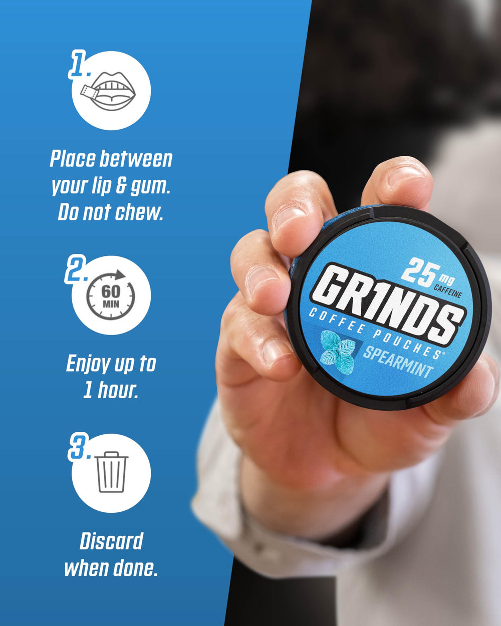 Grinds New Orleans flavor pouch delivering a rich, smooth finish