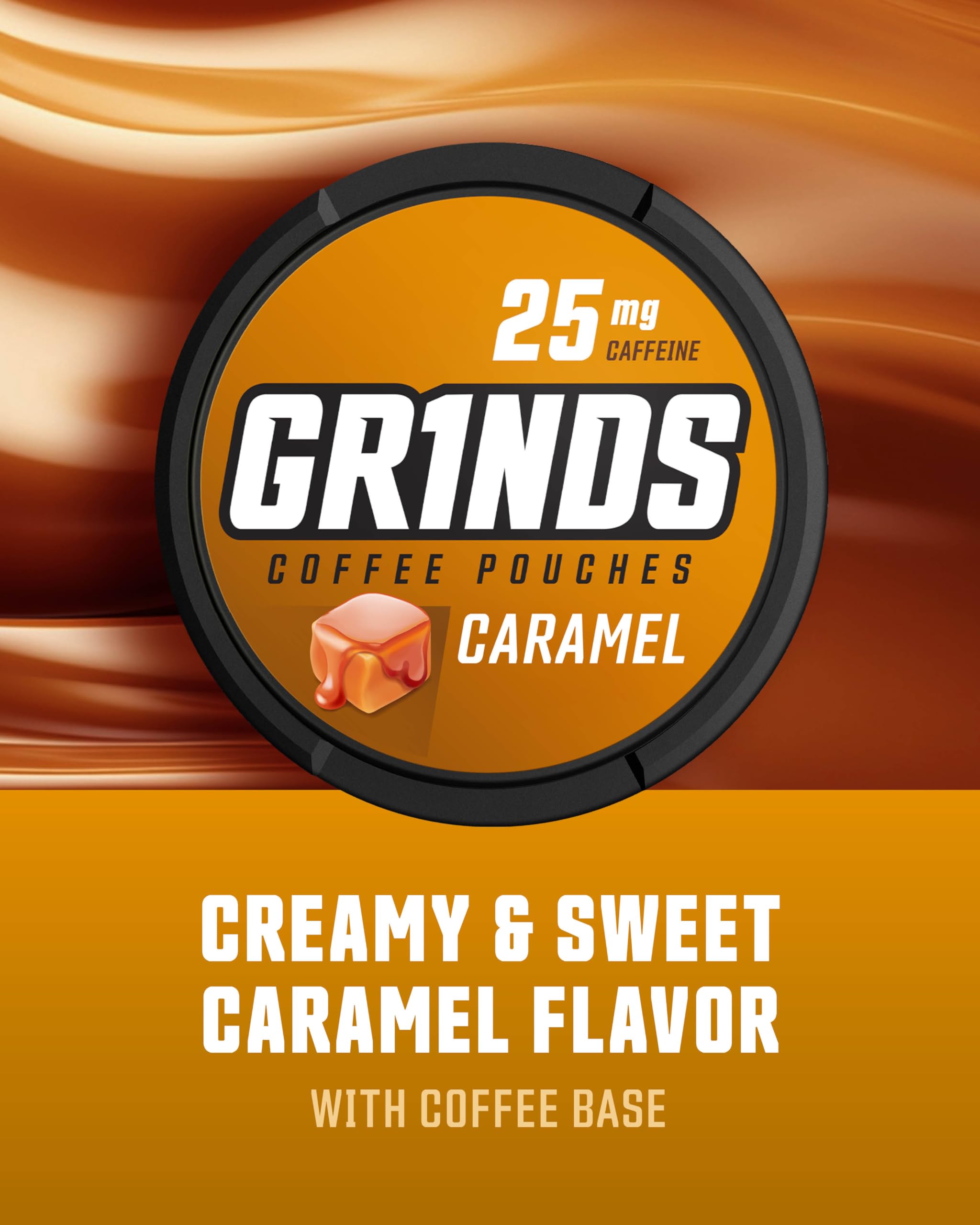 GRINDS Coffee Pouches nicotine-free label highlighting clean energy option
