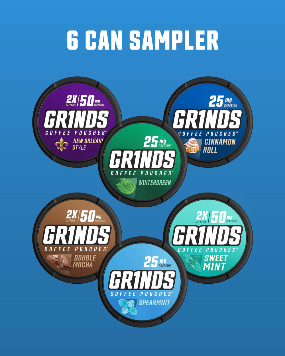 Grinds Spearmint flavor pouch for a refreshing, discreet boost