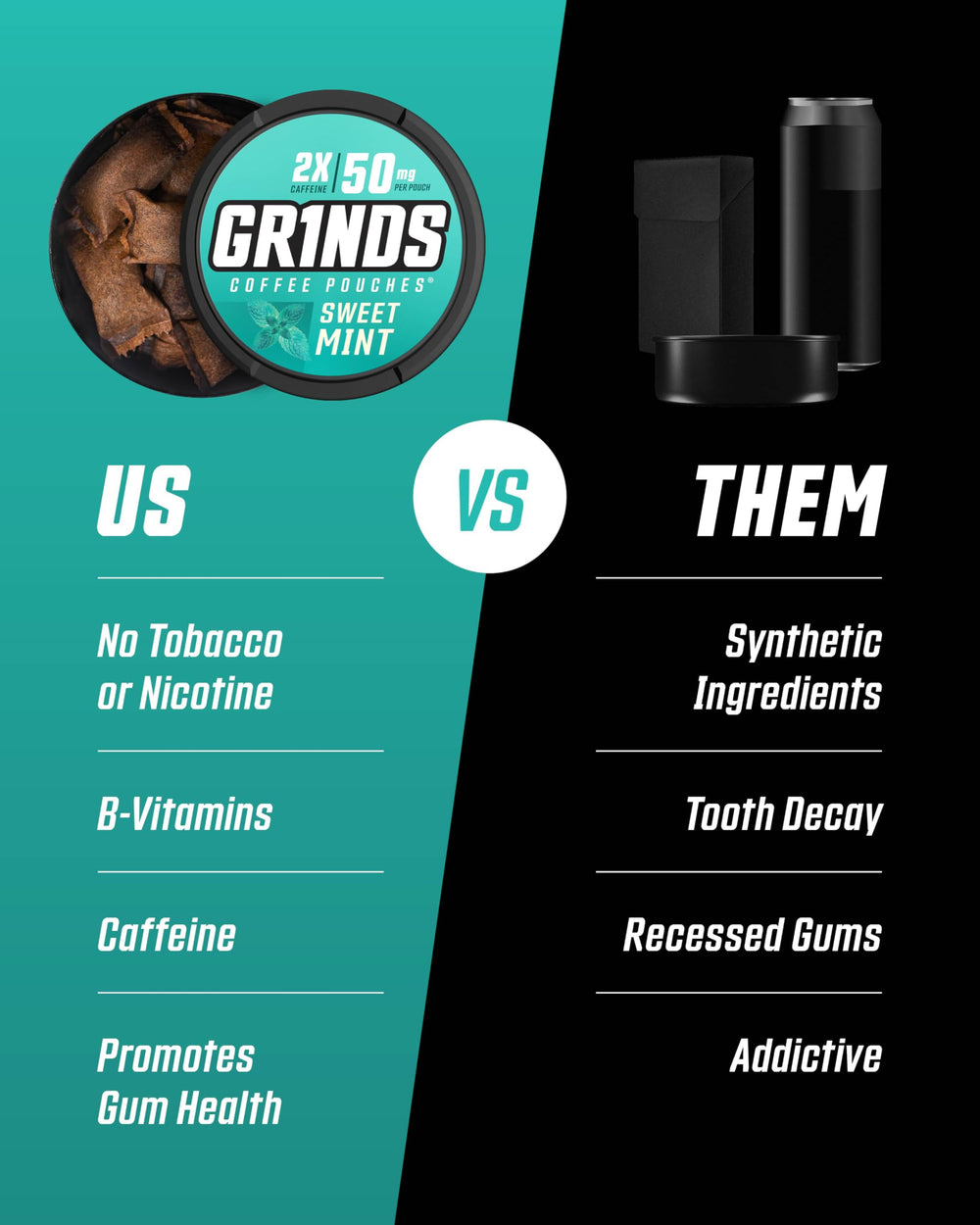 GRINDS Coffee Pouches Sweet Mint can refreshes the palate and supports daily focus.