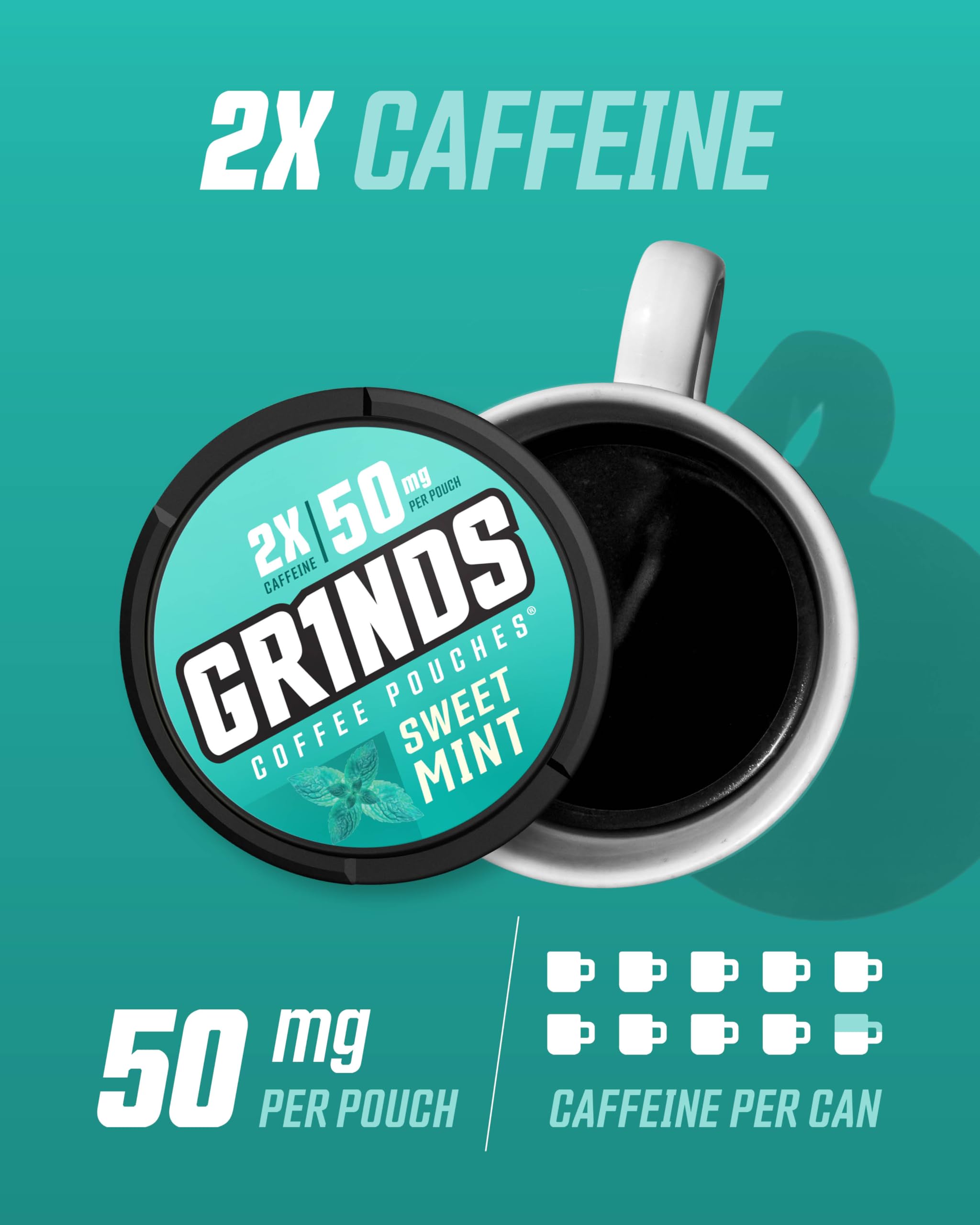 GRINDS dry, moisture-locked pouch for clean handling