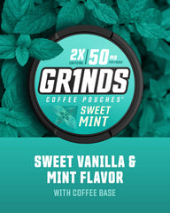 GRINDS Sweet Mint pouch releases mint and vanilla flavor