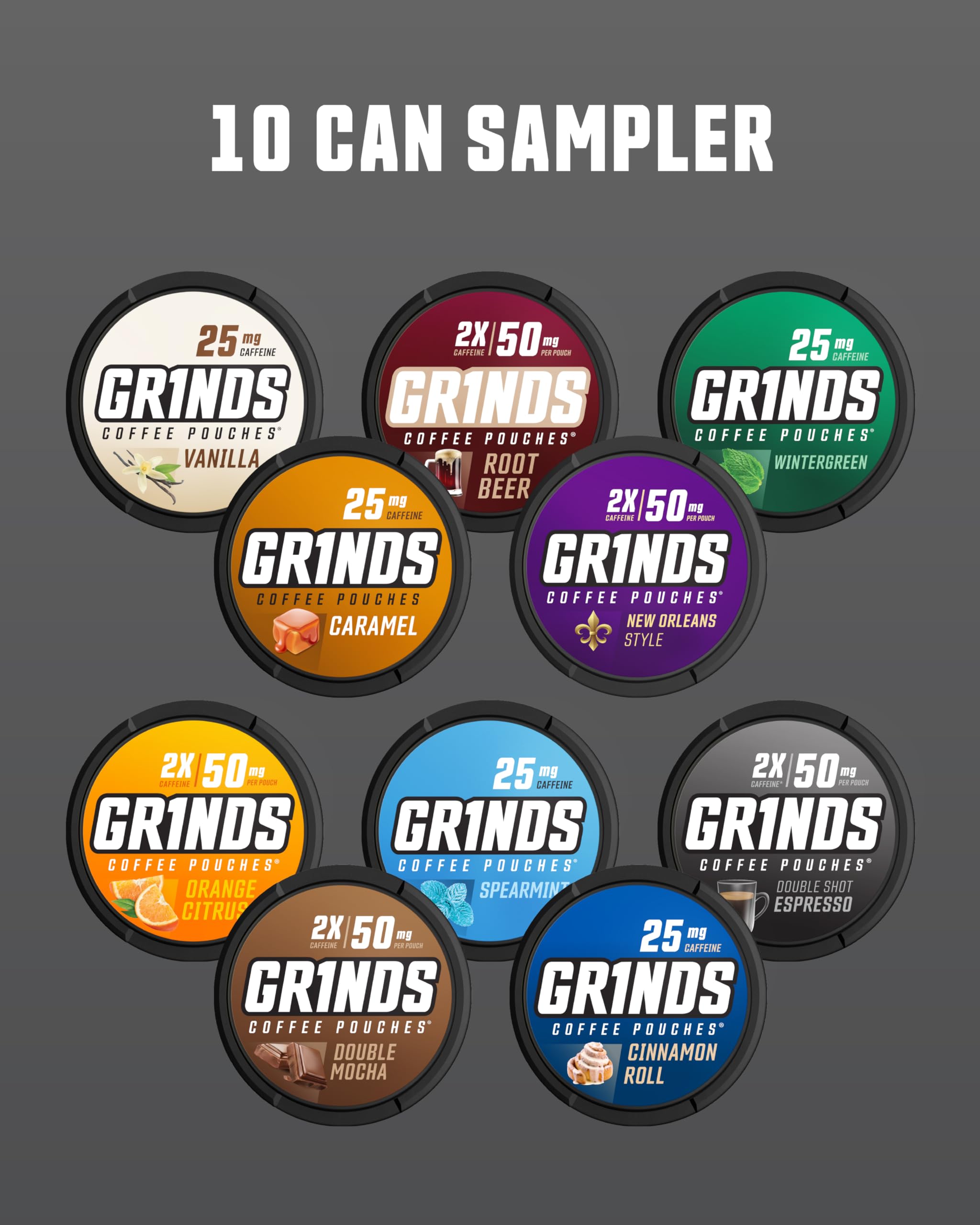 GRINDS vanilla flavor can opened, easy energy on the go