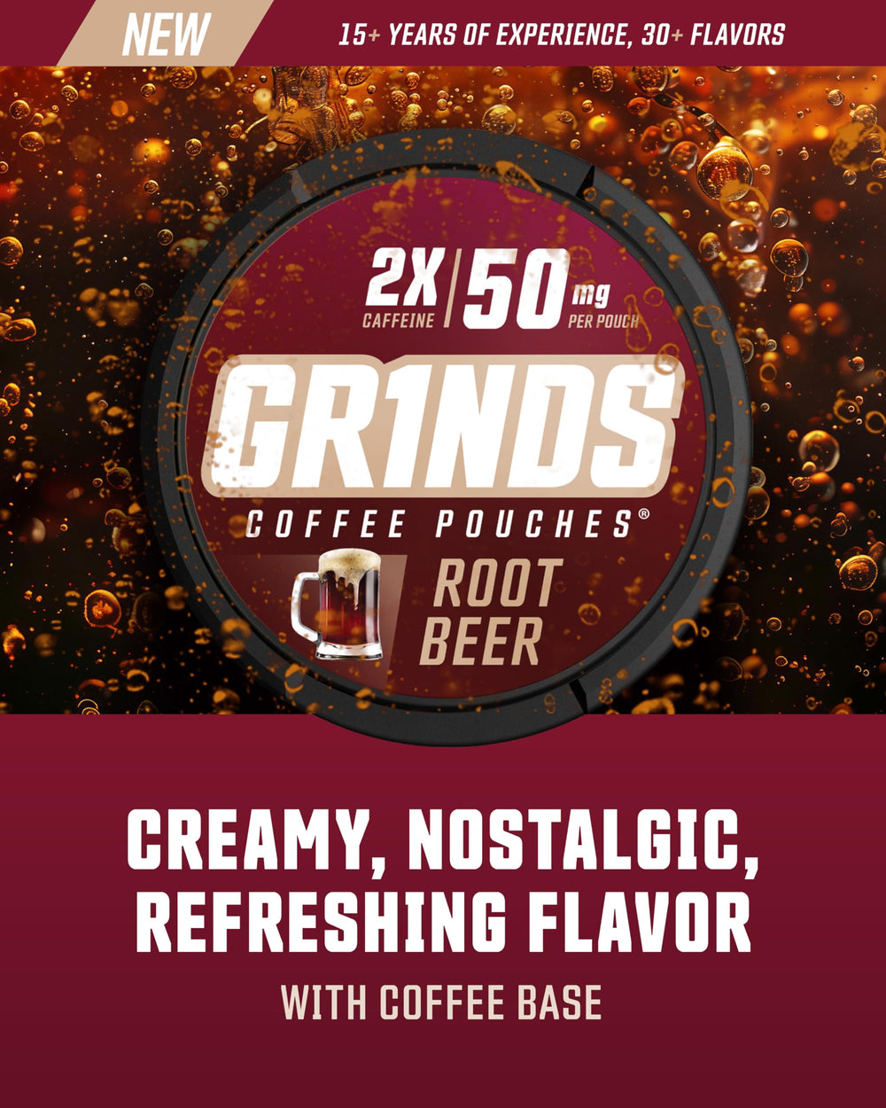GRINDS nicotine-free energy pouches offering a quick caffeine lift