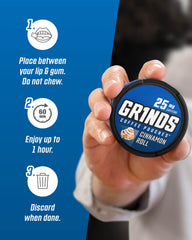 Grinds packaging emphasizing a clean energy option for daily routines