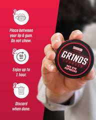 GRINDS Red Eye Espresso serving suggests quick, mess-free energy on the go.