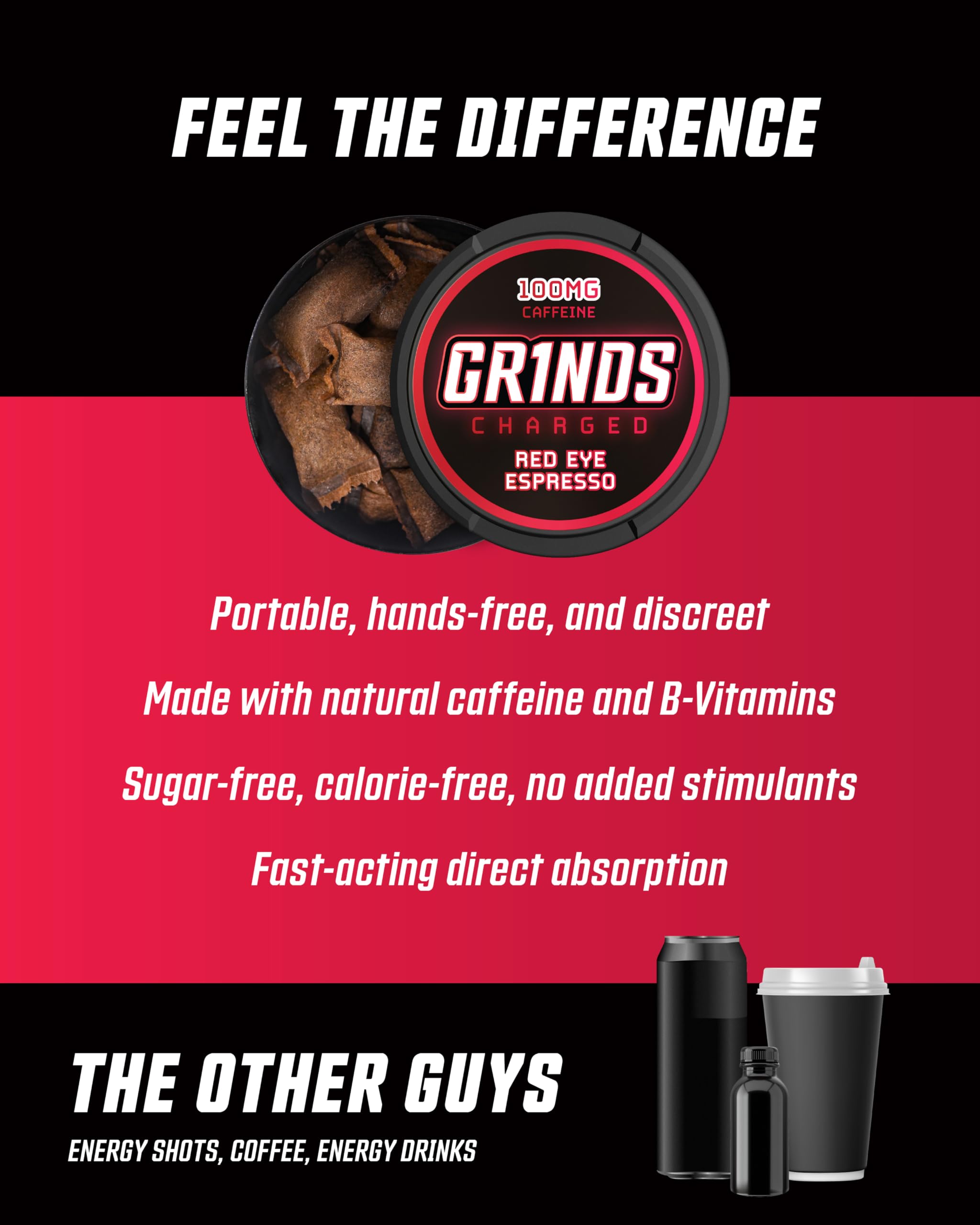 GRINDS Red Eye Espresso pack-shot reveals six cans per bundle.