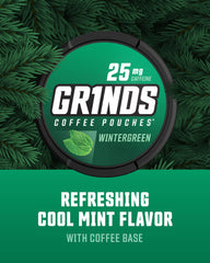 Grinds Wintergreen dry pouch close-up for mess-free use.