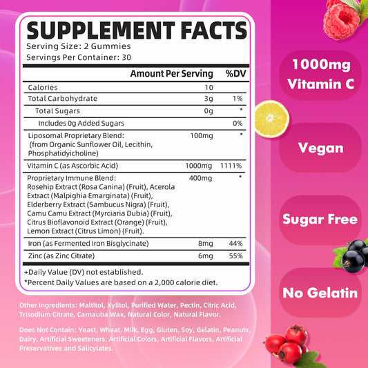 GrnLife vitamin C gummies with elderberry for immune support