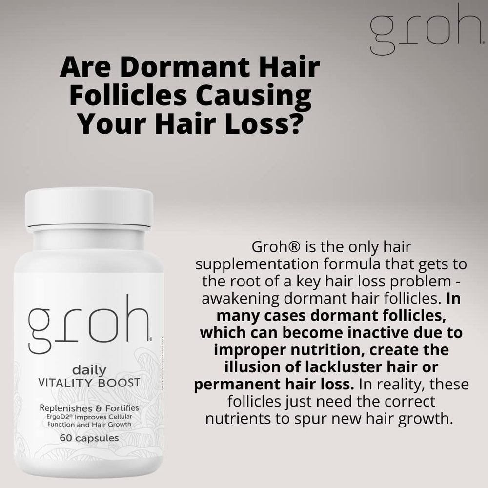 Groh Daily Vitality Boost promotes stronger hair and nails