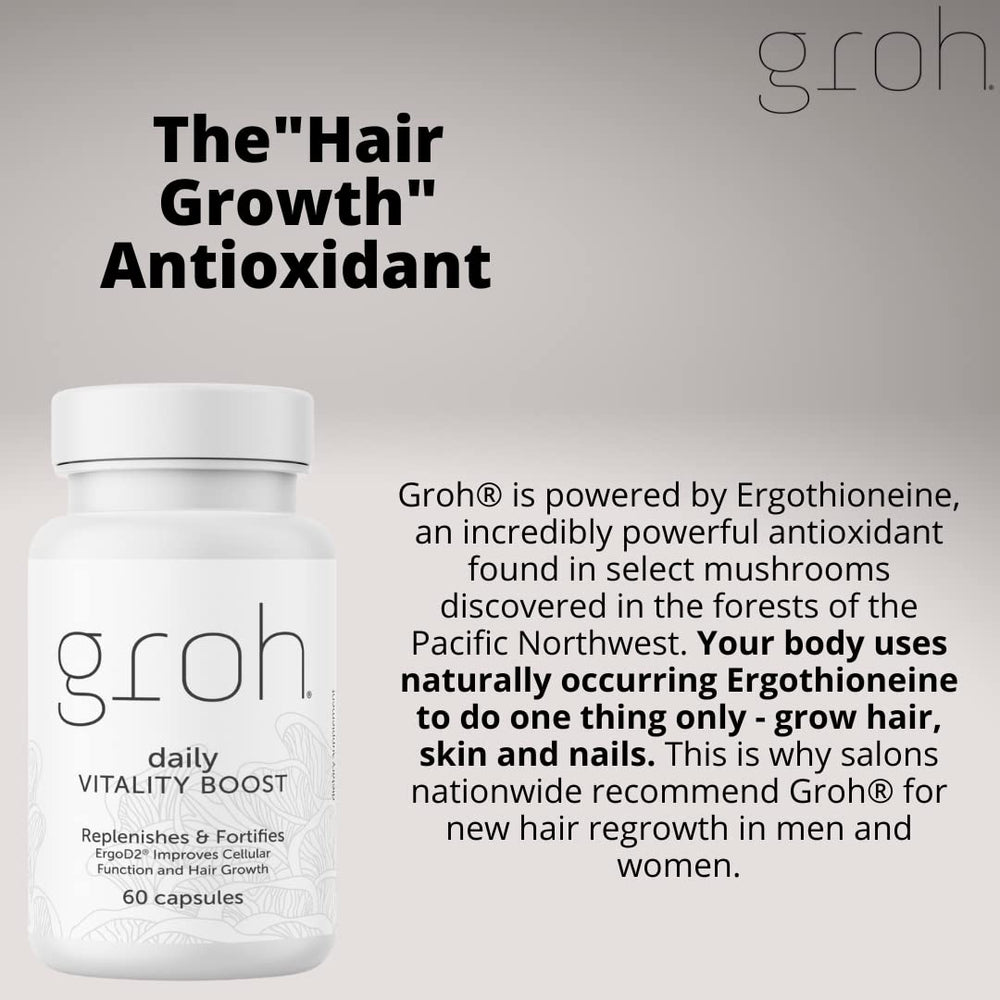 Groh Daily Vitality Boost vitamin D2 and nutrients support radiant skin