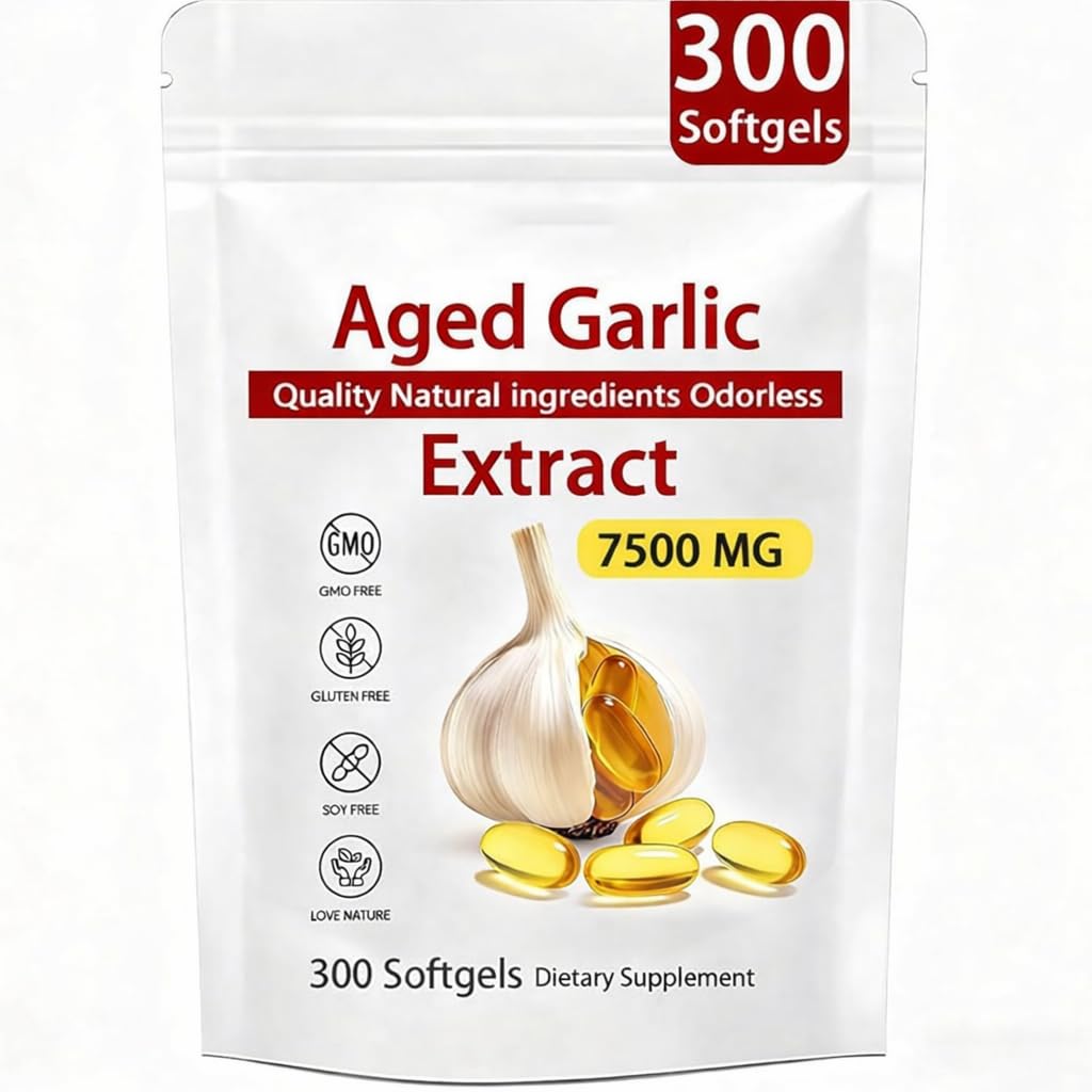 GROHESE Aged Garlic Extract 7500mg bottle shown for daily heart-support routine.