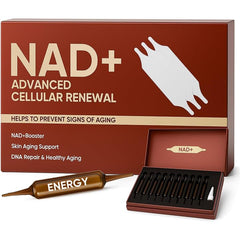 GROHESE NAD Advanced Cellular Renewal bottle front shows a premium liquid supplement for energy and focus.