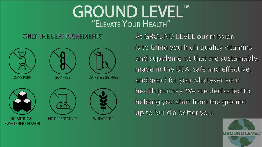 Ground Level packaging and label close-up for a nighttime routine supplement