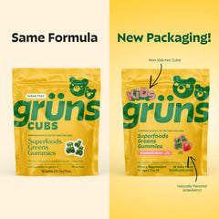 Grüns fresh packaging with same formula and flavor.