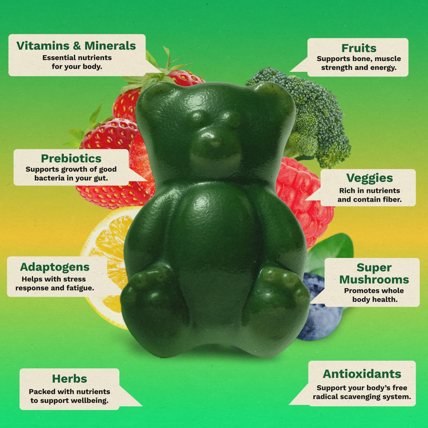 Grüns gummies packaging opened for convenient on-the-go nutrition