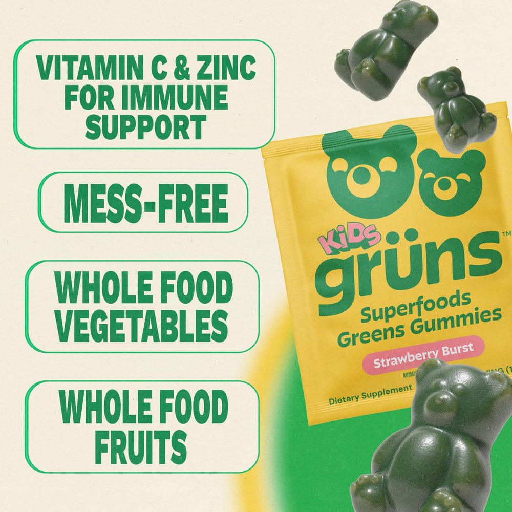 Grüns sugar-free option label highlights low sugar content.