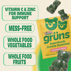 Grüns sugar-free option label highlights low sugar content.