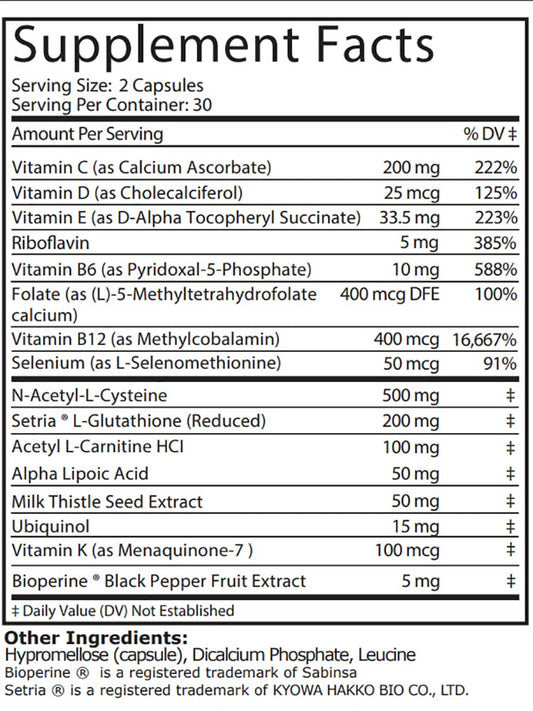 GSH Gold label close-up shows ingredients and formulation designed for optimal absorption.