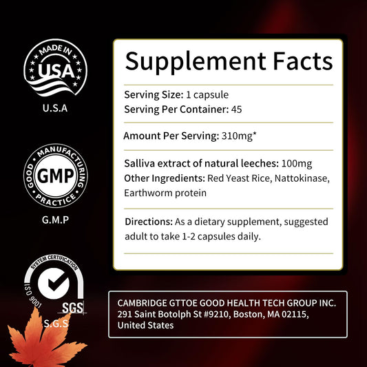 GTTOE Hirudin capsules closeup emphasizing easy swallowing.