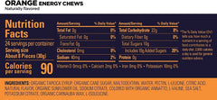 GU Energy Chews dairy-free ingredient list shown on packaging.