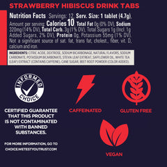 Strawberry Hibiscus GU Energy Hydration Tabs with 20 mg caffeine per serving