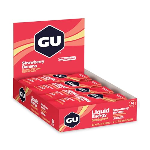 GU Energy Liquid Energy Gel single-serve pouch opened for quick 100-calorie boost