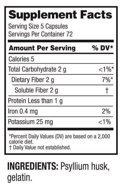 Guardian Psyllium Fiber Capsules packaging, highlighting long-lasting 720-count value