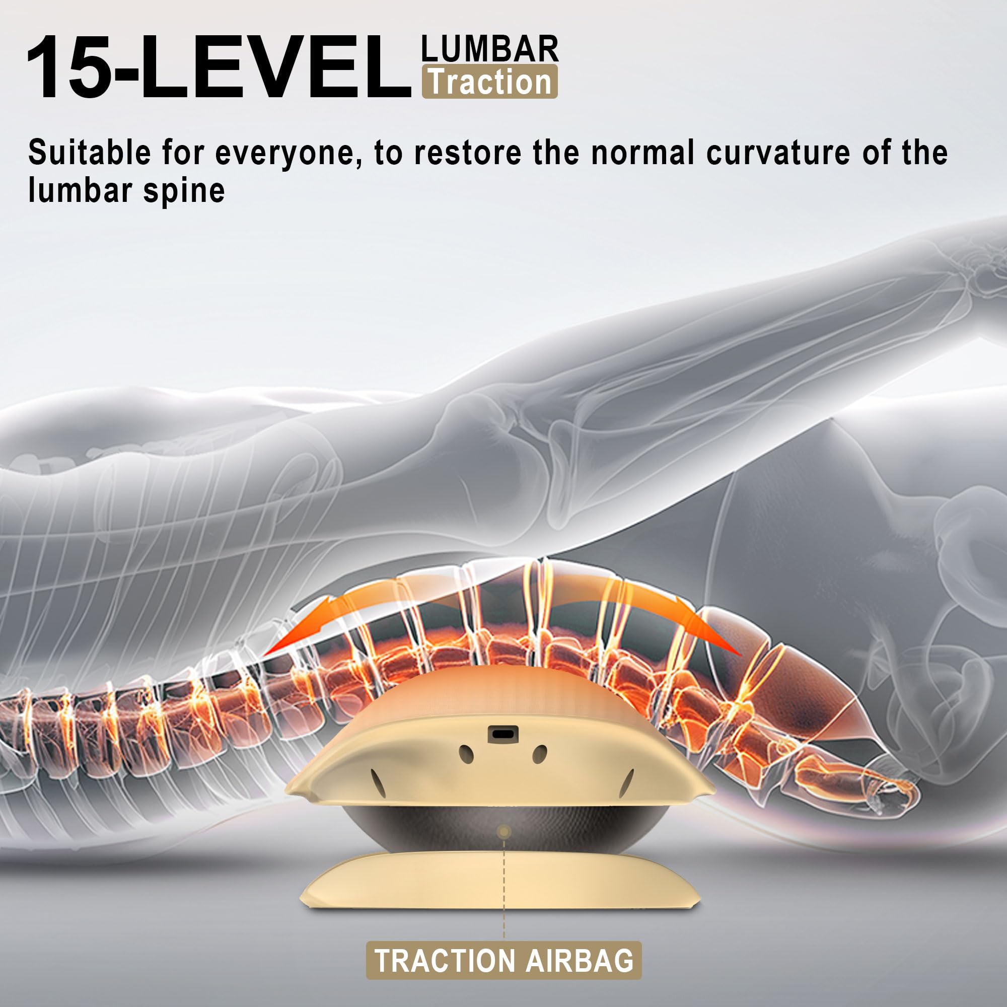 Guganas back stretcher electrotherapy mode with customizable settings for back relief.
