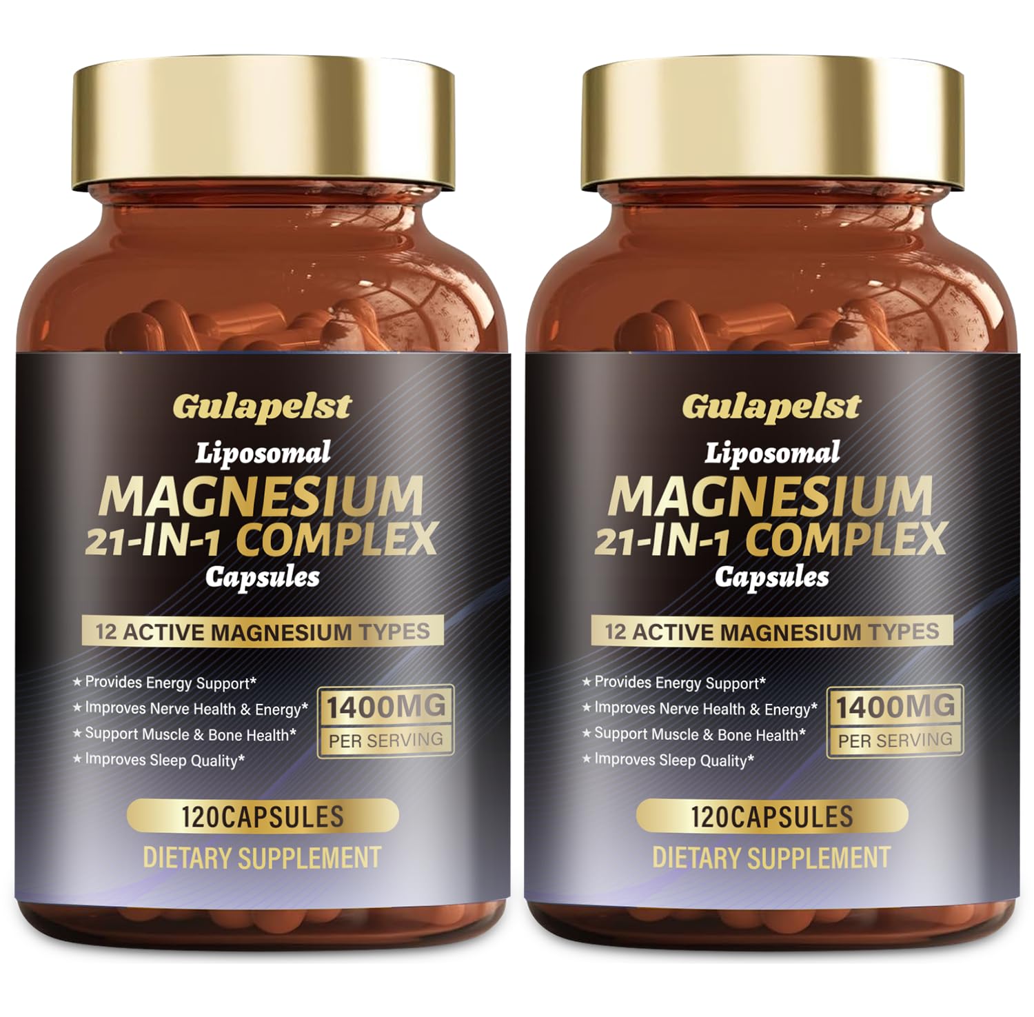 Gulapelst Liposomal Magnesium 2-pack bottle front for daily wellness
