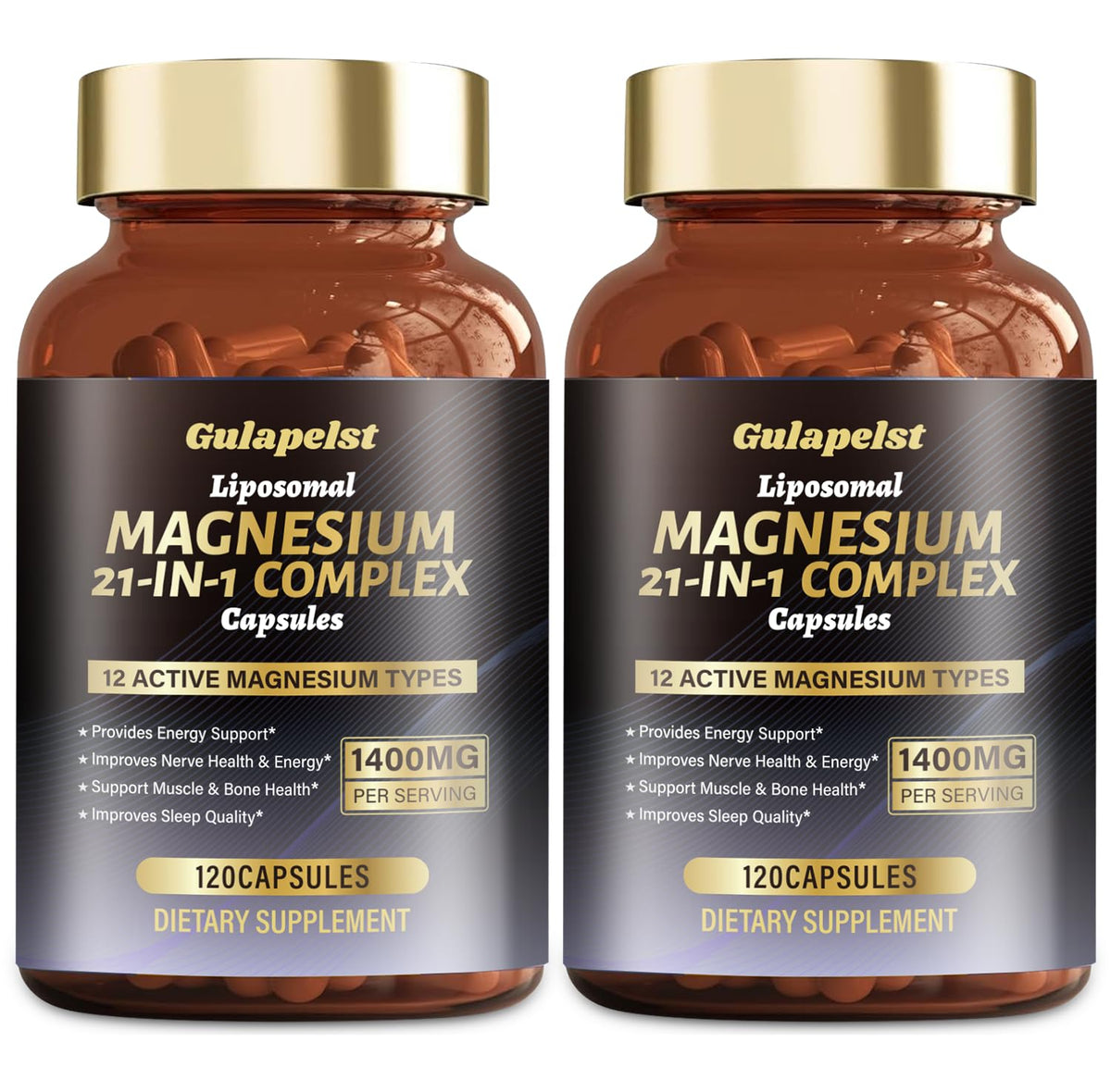 Gulapelst Liposomal Magnesium 2-pack bottle front for daily wellness