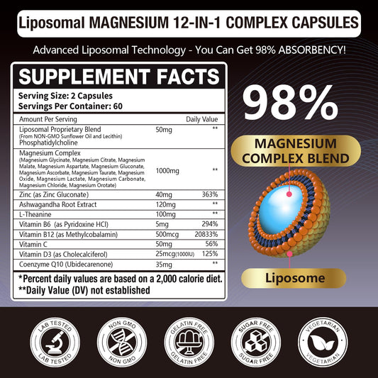 Close-up of Gulapelst magnesium capsules showing size and texture for daily use