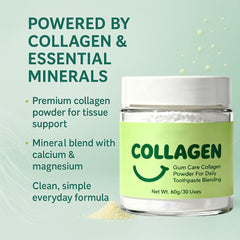 Guliqi collagen tooth powder being brushed onto a toothbrush