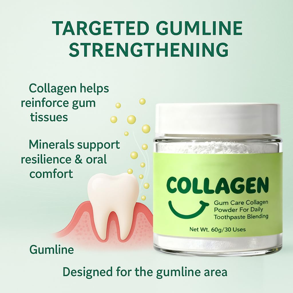Guliqi collagen tooth powder jar with spoon for precise dosage