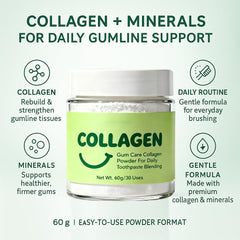 Guliqi collagen tooth powder scoop highlighting easy daily use