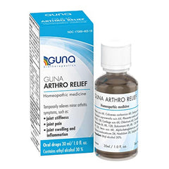 Guna Arthro Relief bottle front view for minor joint discomfort.