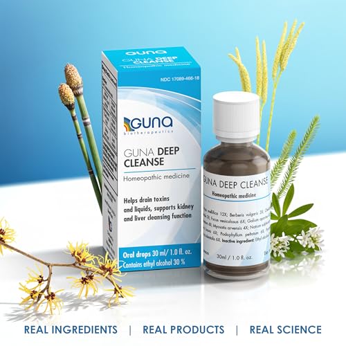 GUNA Deep Cleanse packaging on a wellness desk setup for detox routine