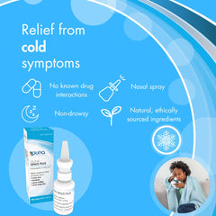 GUNA SINUS PLUS bottle pour highlights easy dosing for on-the-go relief.