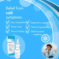GUNA SINUS PLUS label on bottle for quick product recognition.
