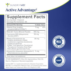 Gundry MD Active Advantage capsules shown for steady energy and endurance.