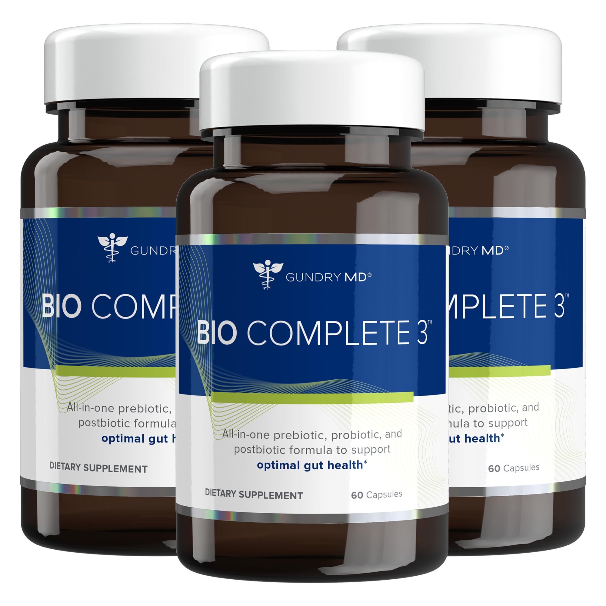 Gundry MD Bio Complete 3 bottle for daily gut support.