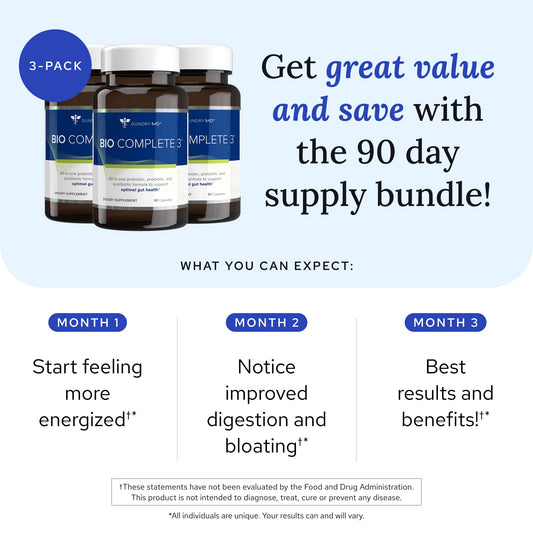 Gundry MD Bio Complete 3 capsules close-up for convenient daily use.