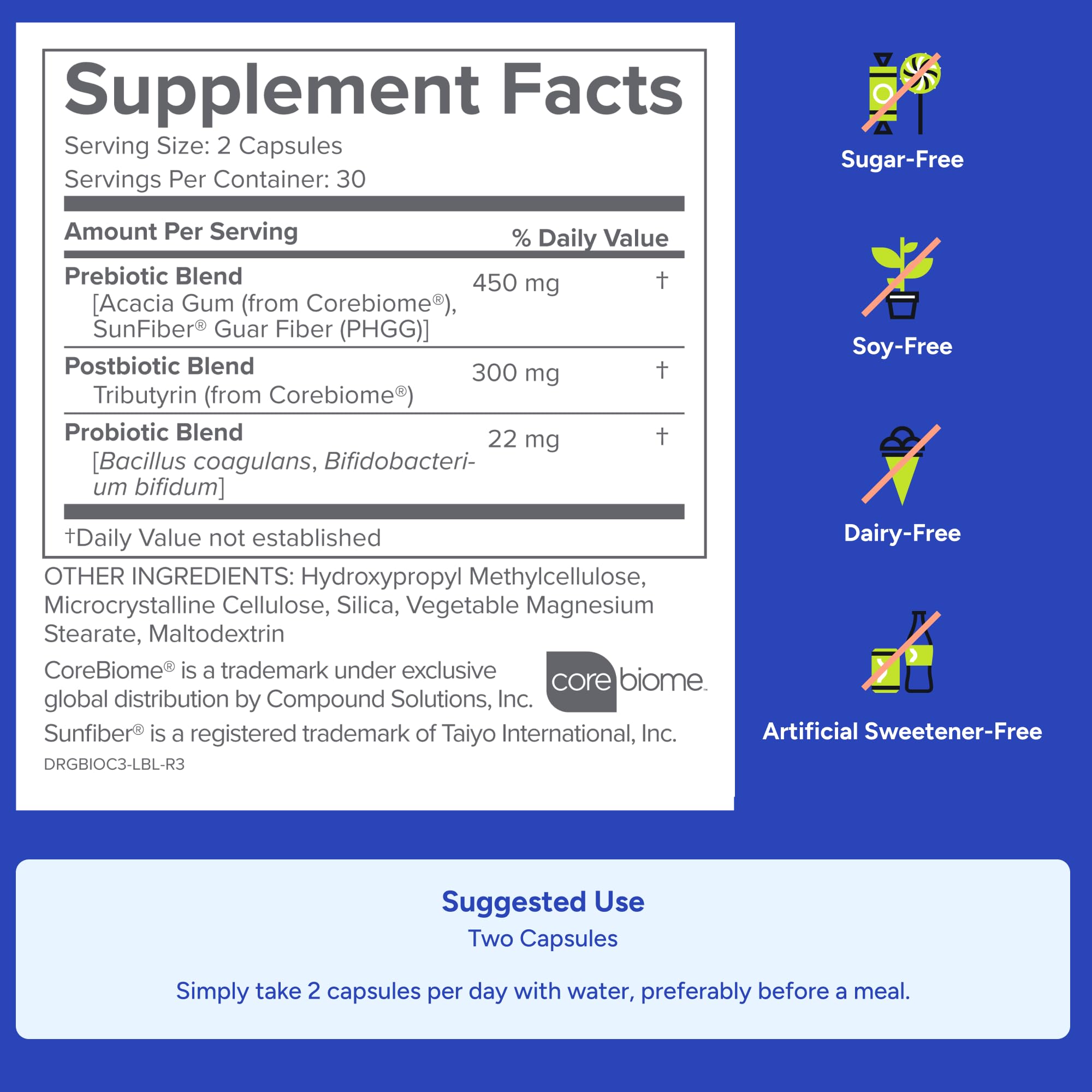 Gundry MD Bio Complete 3 postbiotics interior detail for energy support