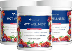 Gundry MD MCT Wellness Raspberry bottle on shelf for daily energy support