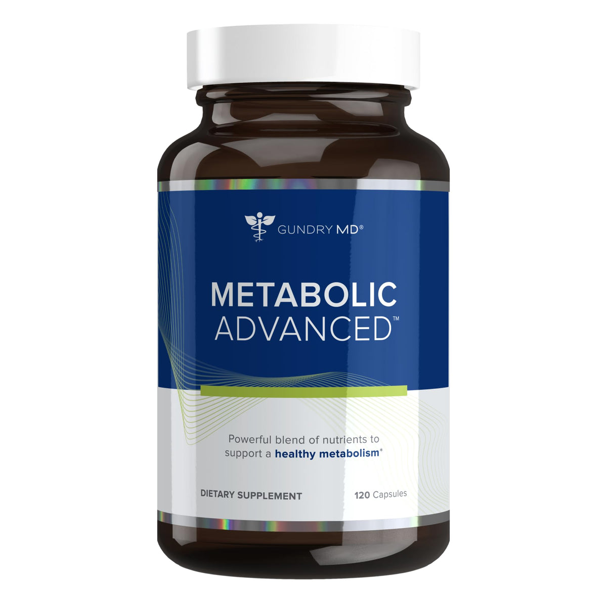 Gundry MD Metabolic Advanced bottle front highlights metabolism-supporting formula.