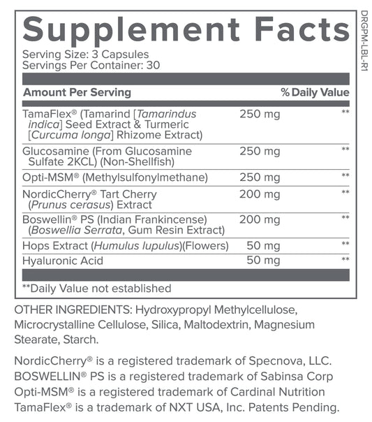 Closeup of Gundry MD Peak Mobility Plus capsules highlighting joint comfort potential.
