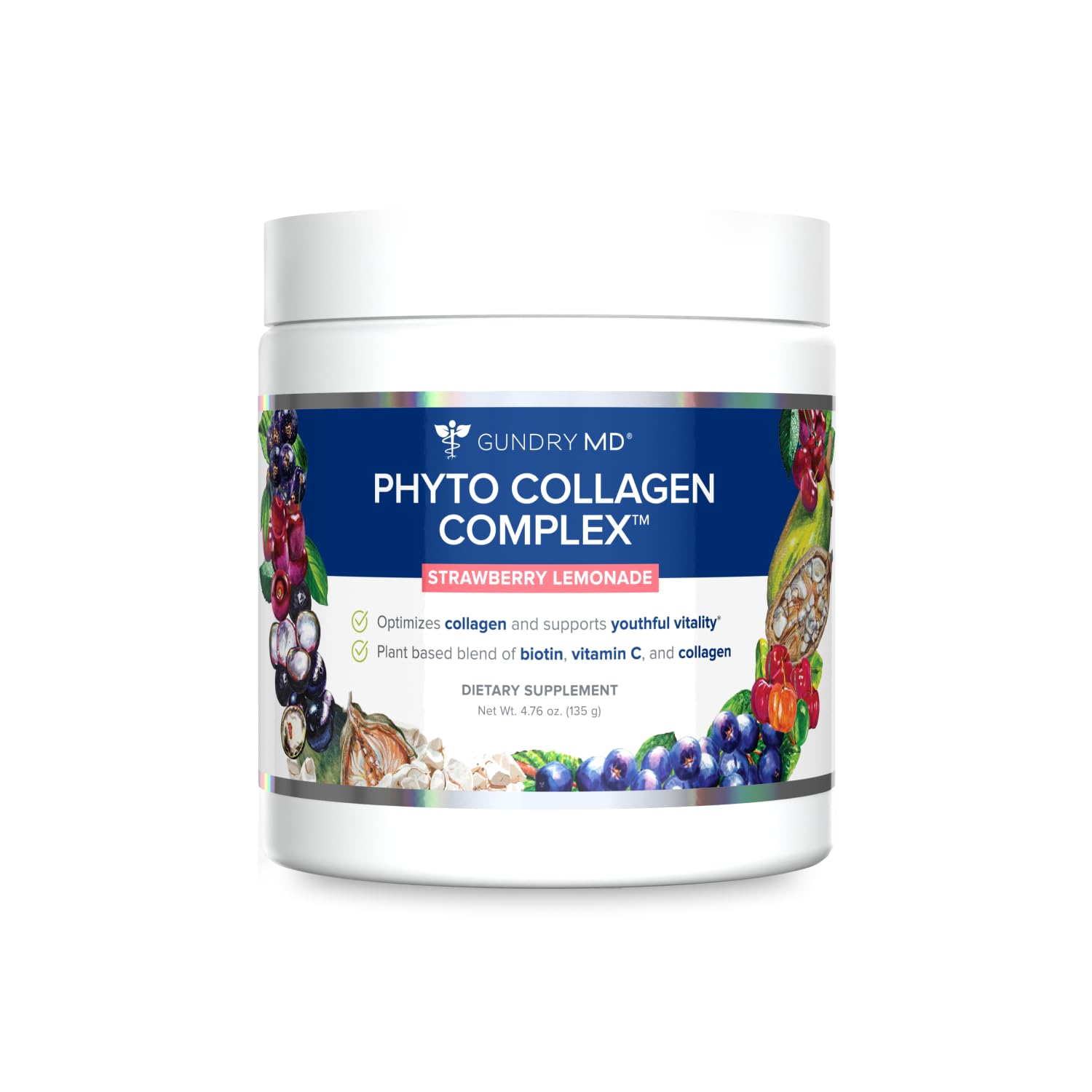 Gundry MD Phyto Collagen Complex bottle highlighting a collagen-support blend for daily vitality.
