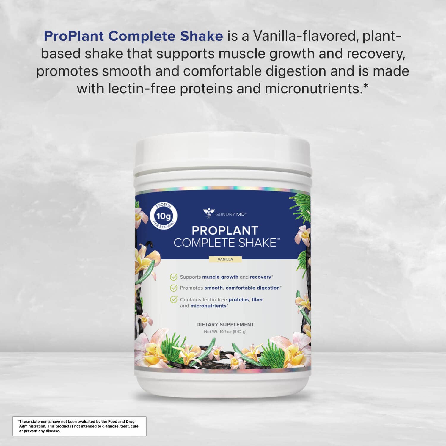 Stirred Gundry MD Pro Plant Complete Shake into a glass for a smooth, fiber-forward experience.