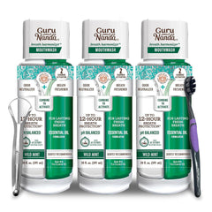 GuruNanda Breath Harmonizer dual-chamber bottle for long-lasting freshness.