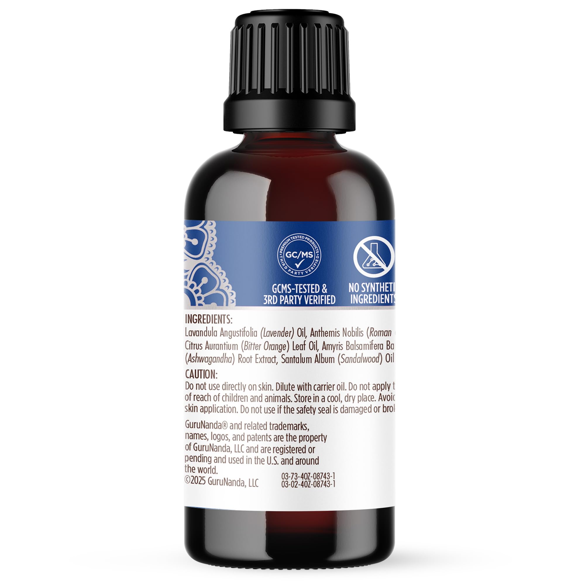 GuruNanda Calming Sleep large amber bottle supports daily use.